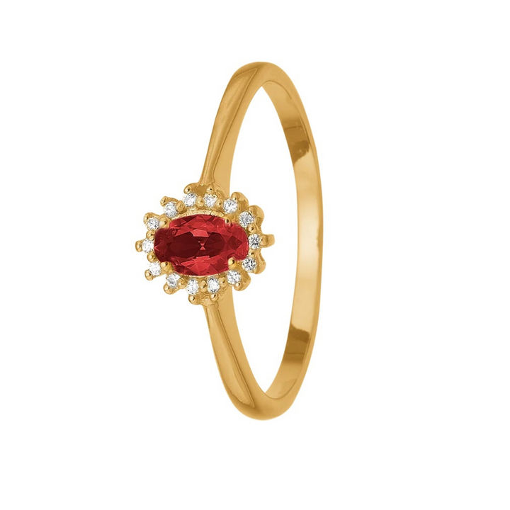 Aagaard - Rosette ring i 8 karat guld med rubin og diamanter - 1800-g8-14