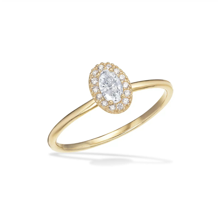 Scrouples - Rosette ring i 8 karat guld med sten - 715693