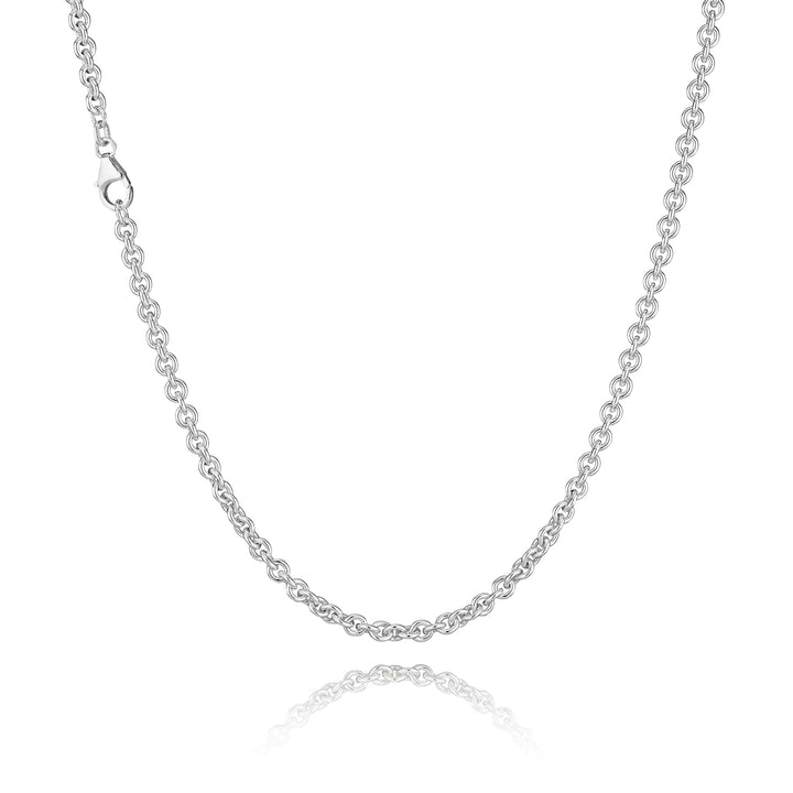 BNH - Rund anker guld / hvidguld halskæde med karabin lås