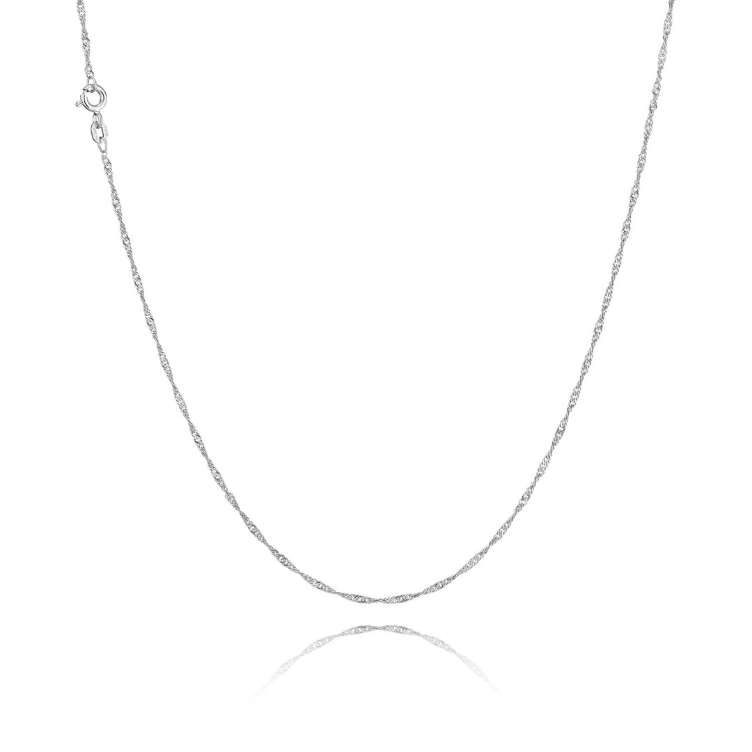 BNH - Singapore sølv / forgyldt halskæde med fjederingslås
