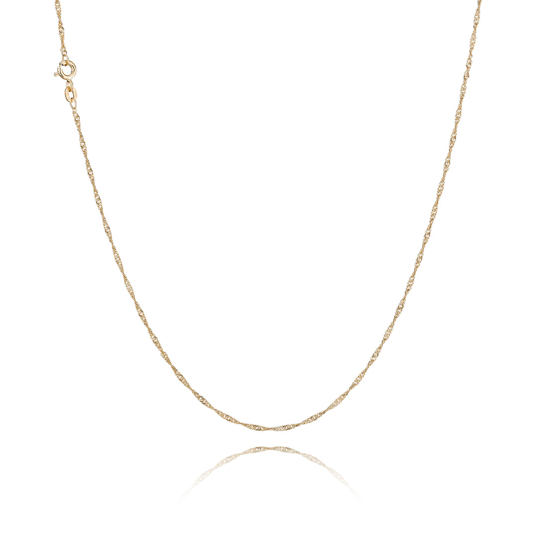 BNH - Singapore sølv / forgyldt halskæde med fjederingslås