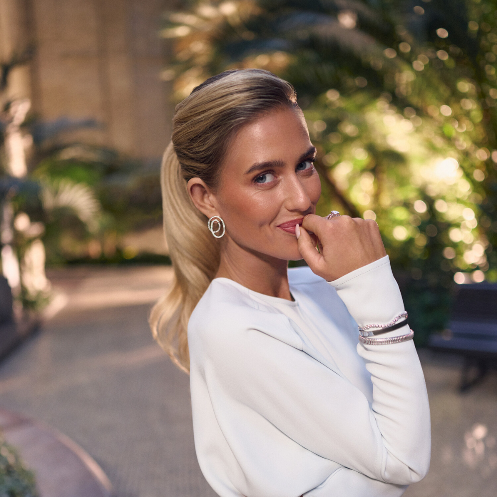 Sif Jakobs - Spirale Due øreringe i forgyldt sølv med zirkonia - e2577-cz-yg