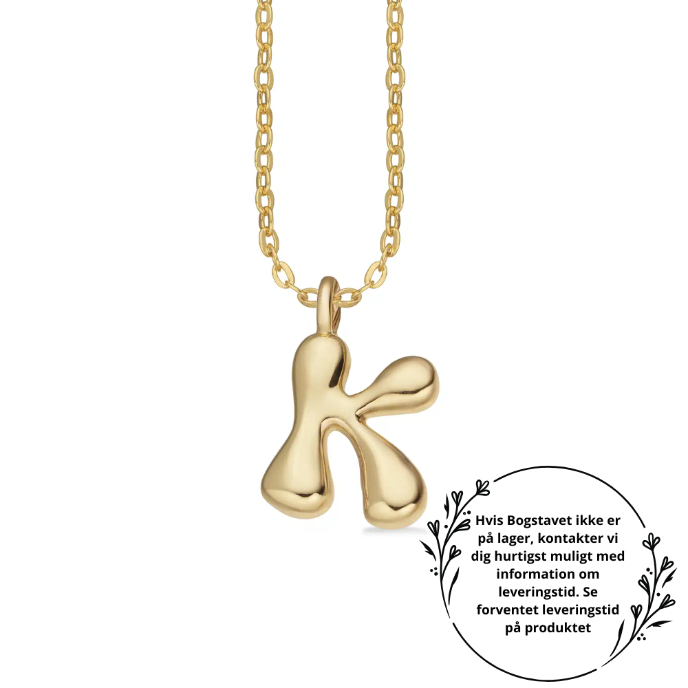 Molly - Bogstav halskæde i forgyldt messing - Vælg selv variant - st20000