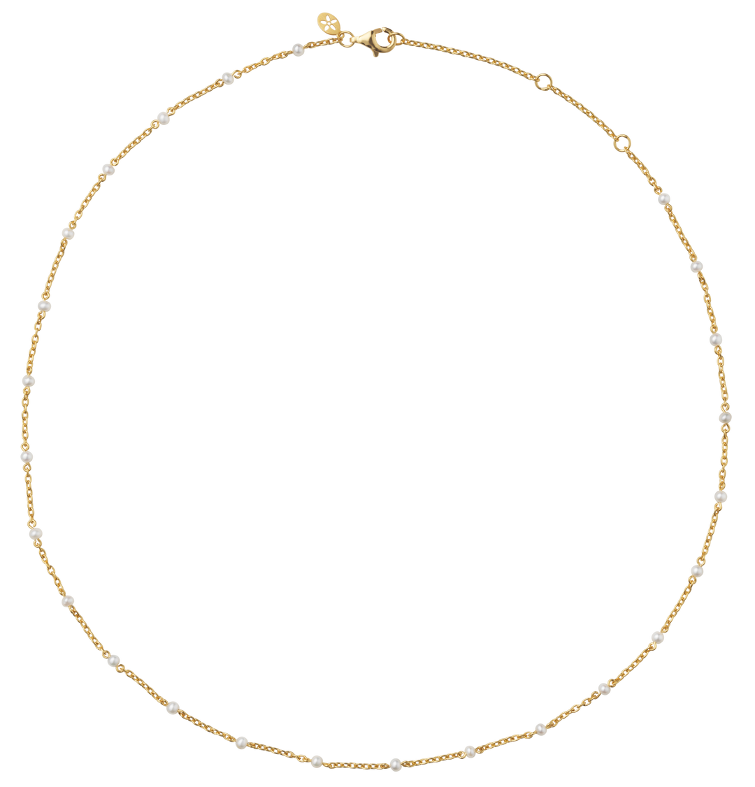 byBiehl - Guldbelagt scarlet halskæde med perler - 3-3401wp-gp