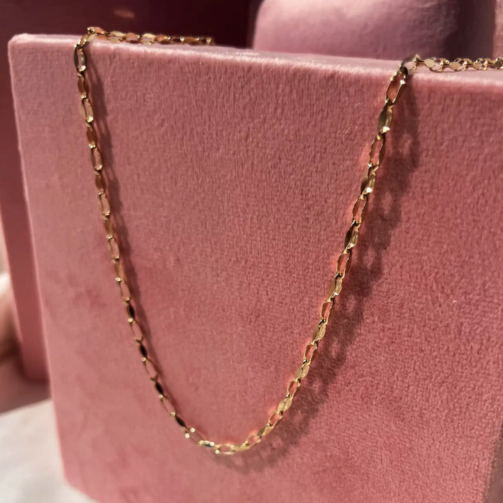 Scrouples - Guldbelagt sølv Halskæde med facetteret led - 39362h,m