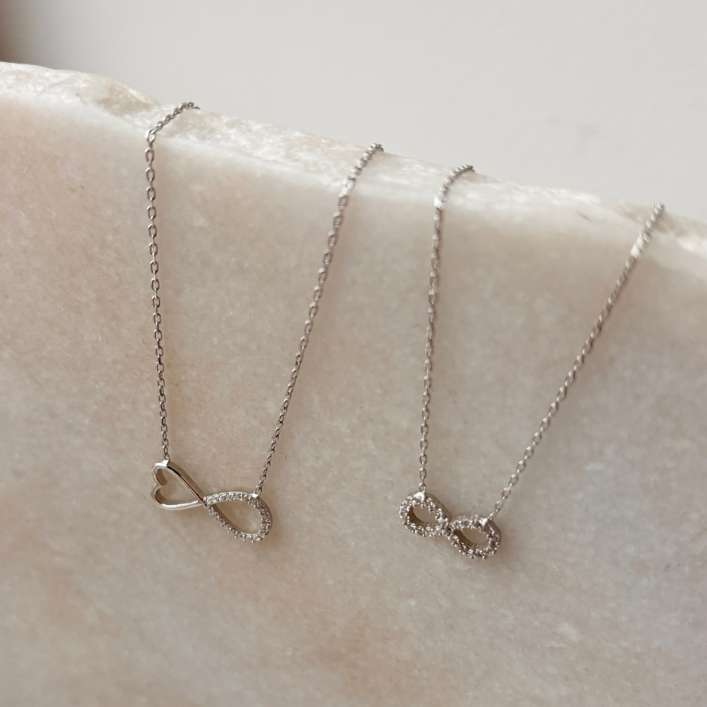 Scrouples - Uendeligheds halskæde i sterling sølv med sten - 300282h,m