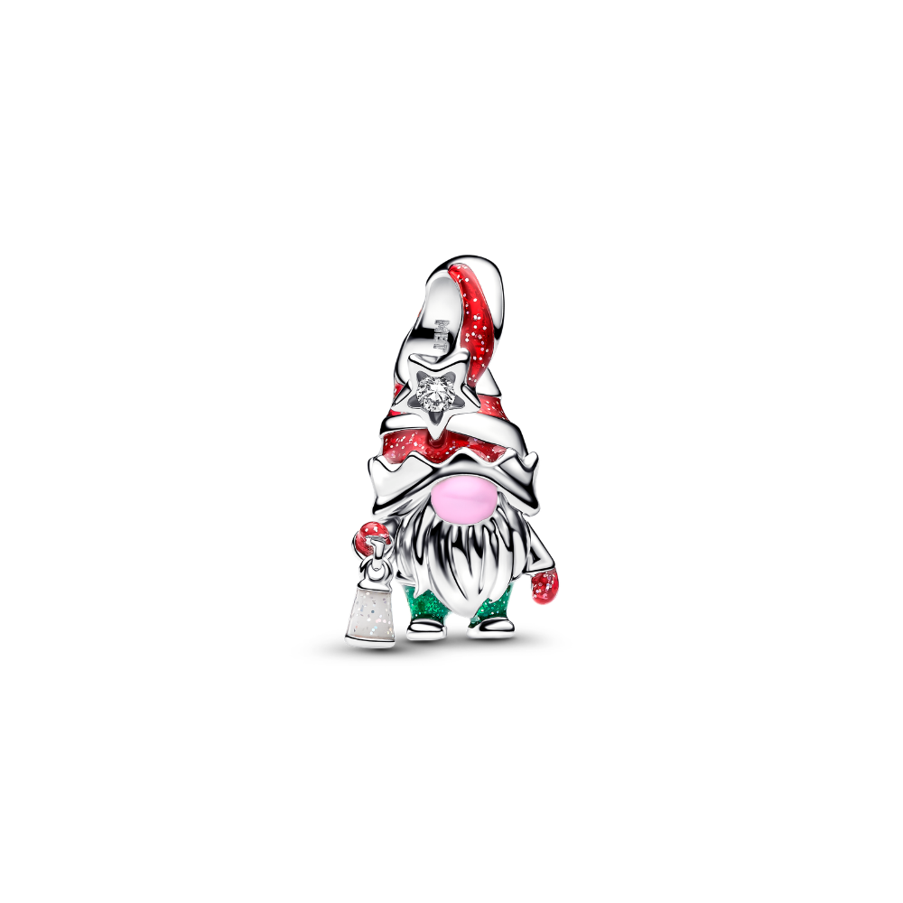 Pandora - Selvlysende nisse charm i sølv med zirkonia og emalje - 794969c01