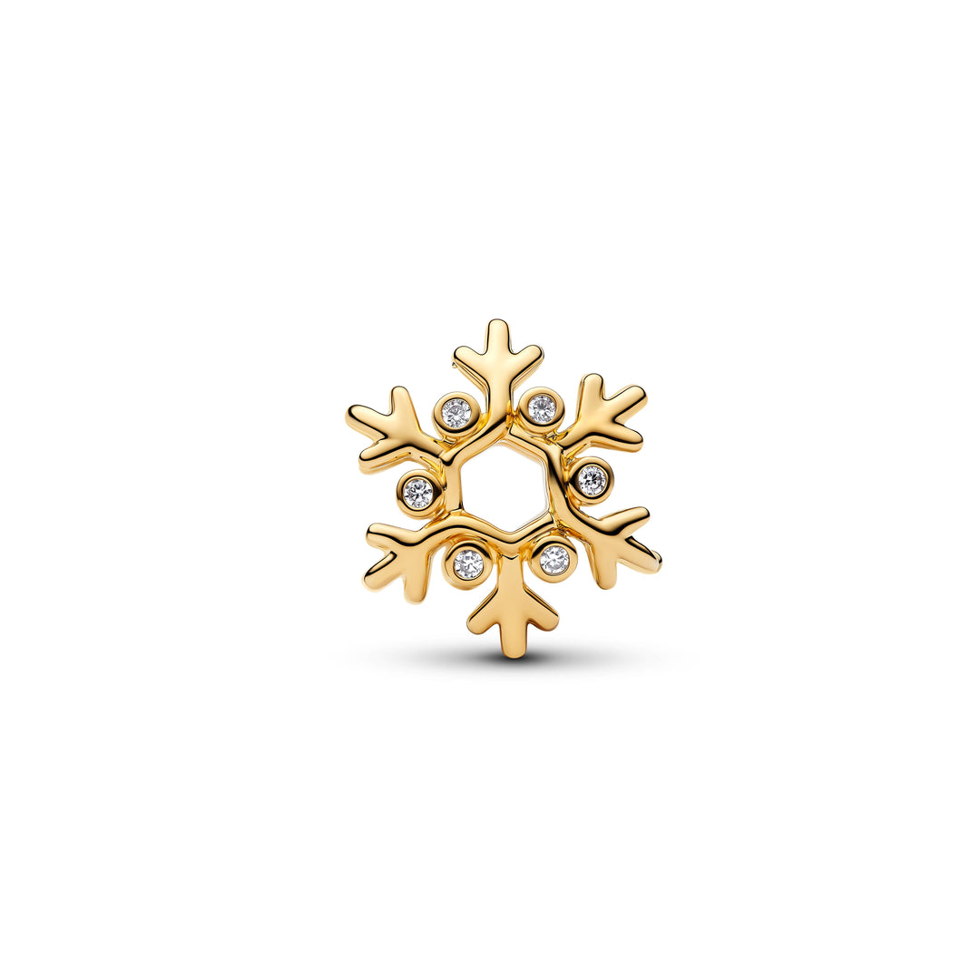 Pandora - Snefnug charm i guldbelagt med sten af zirkonia - 764249c01