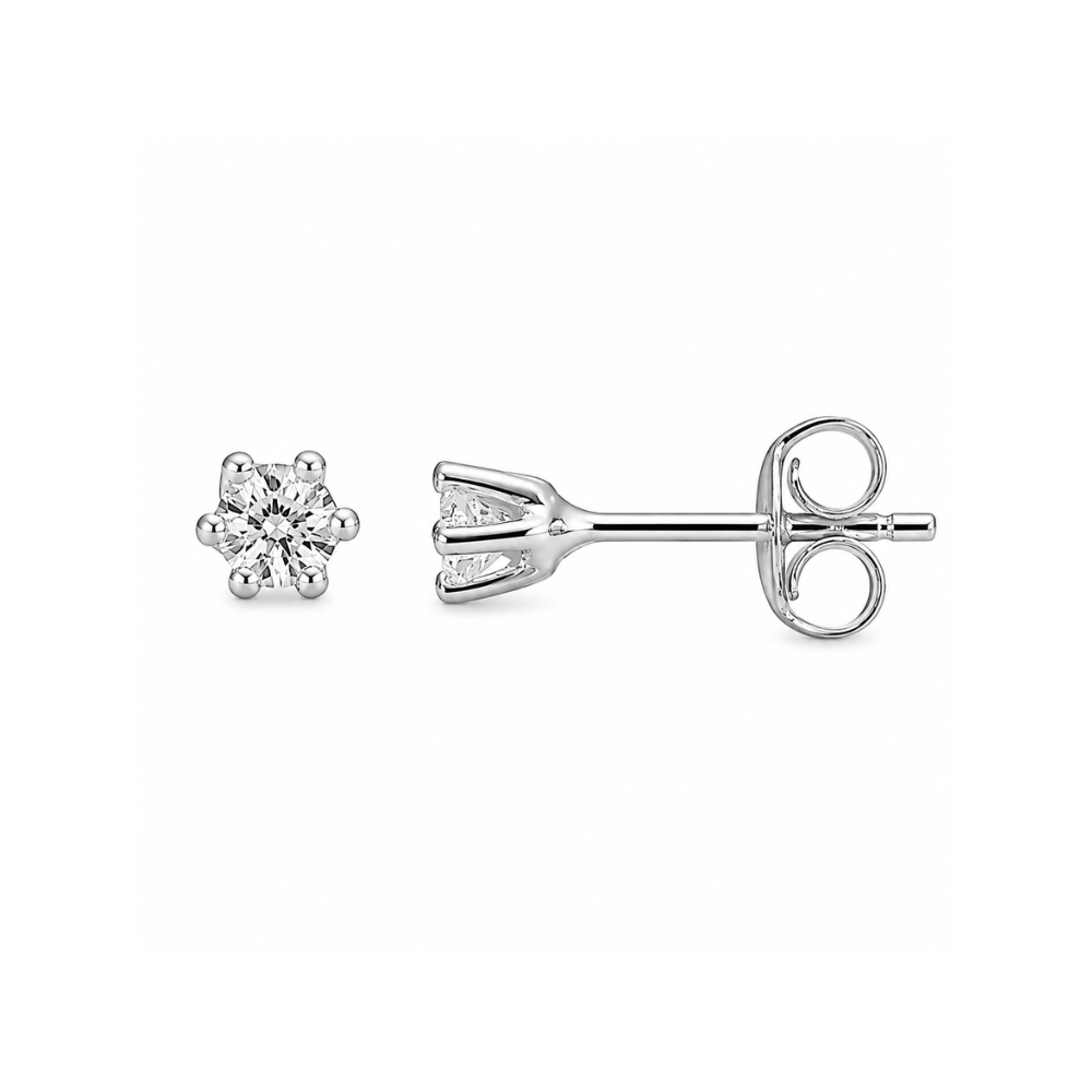 Scrouples - Sølv ørestikker med klar sten, 3 mm - 100312s