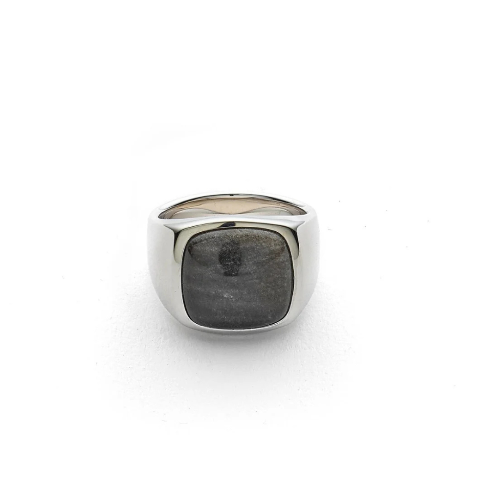 Alexander Lynggaard - Signet ring i sølv med Obsidian - h10080