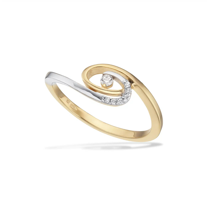 Scrouples - 8 karat guld ring med sten i spiral - 715484