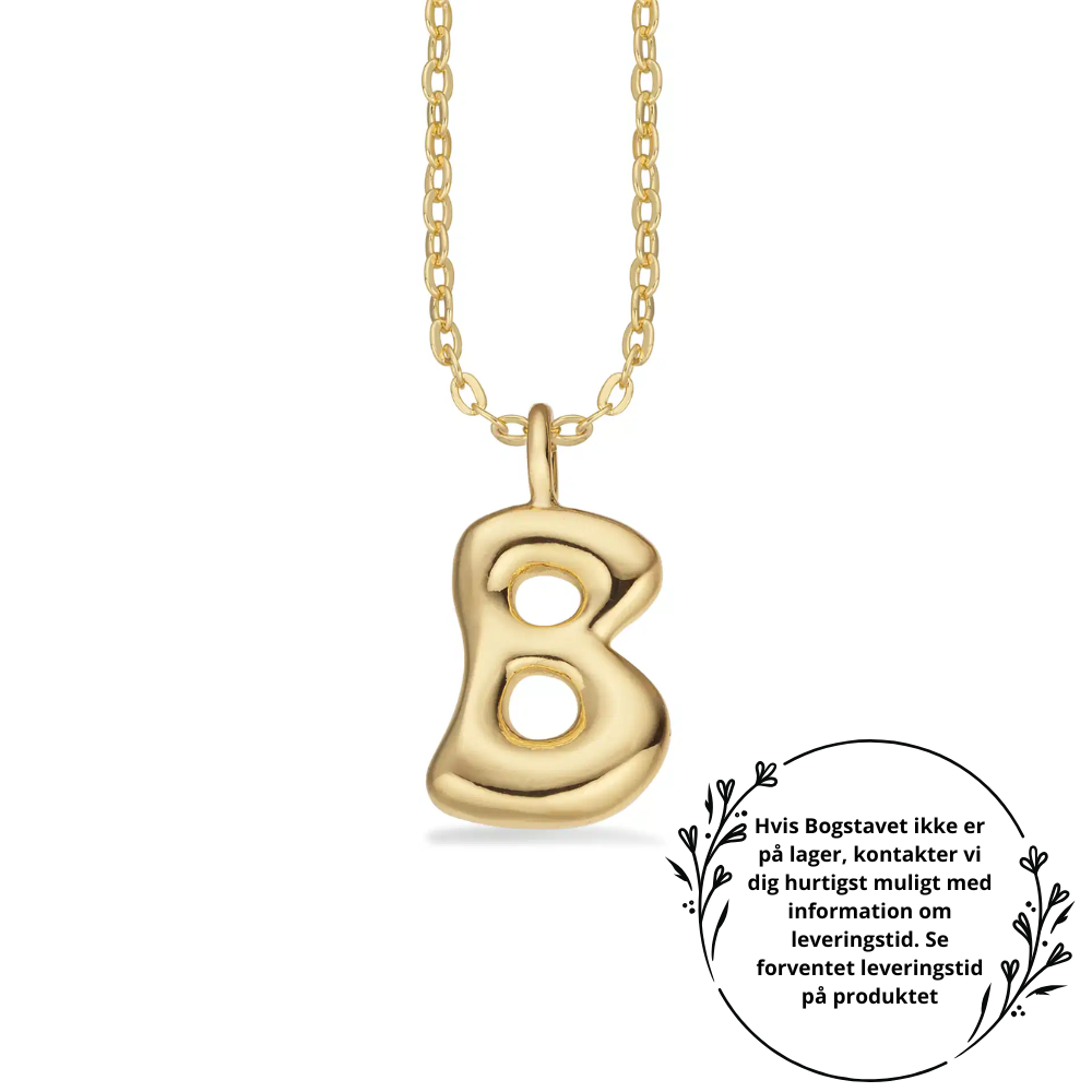 Molly - Bogstav halskæde i forgyldt messing - Vælg selv variant - st20000