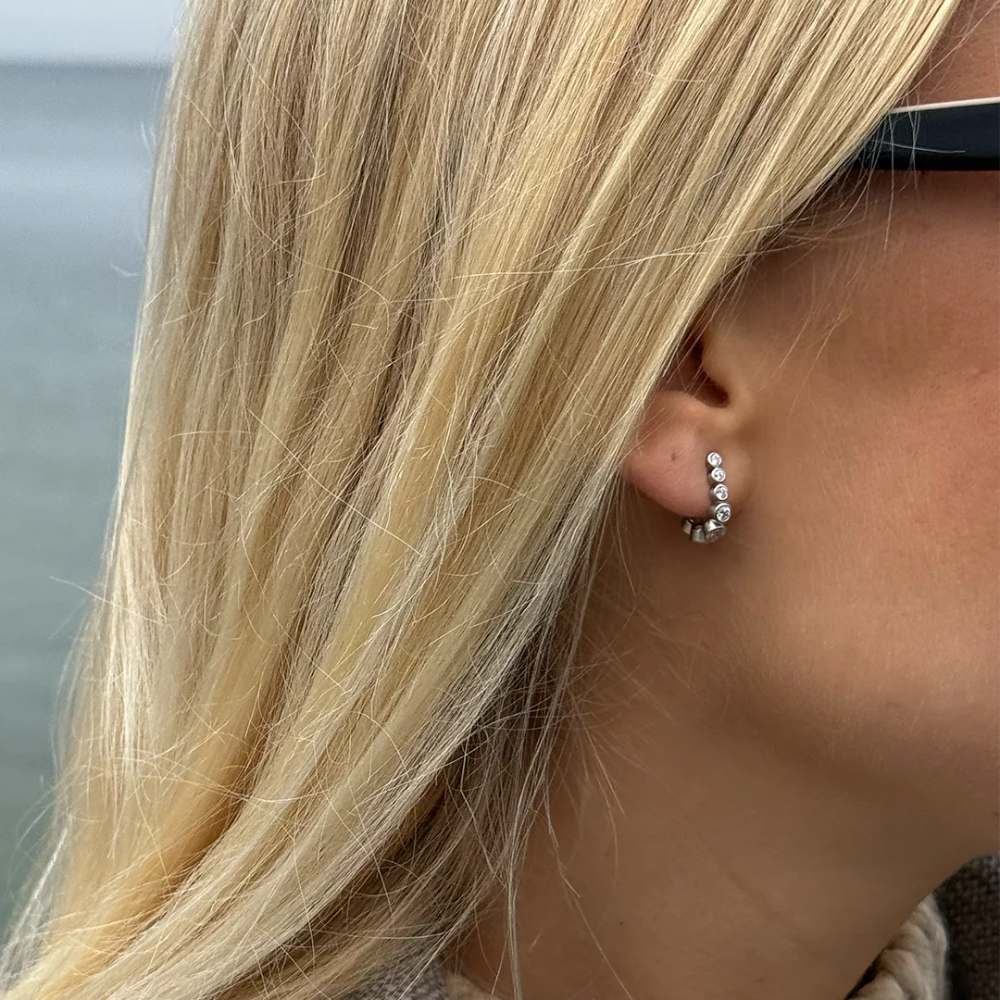 byBiehl - Stardust Flow Creoler i Sterling Sølv med Zirkonia - 4-4609a-r