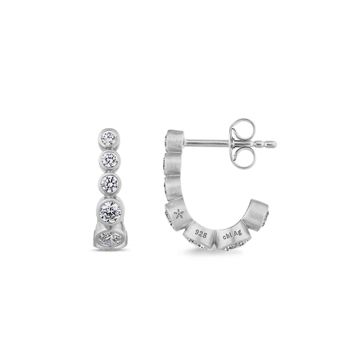 byBiehl - Stardust Flow Creoler i Sterling Sølv med Zirkonia - 4-4609a-r