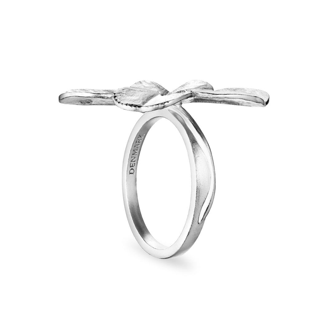 Flora Danica - Statement firkløver ring i sterling sølv - flc-stri-s