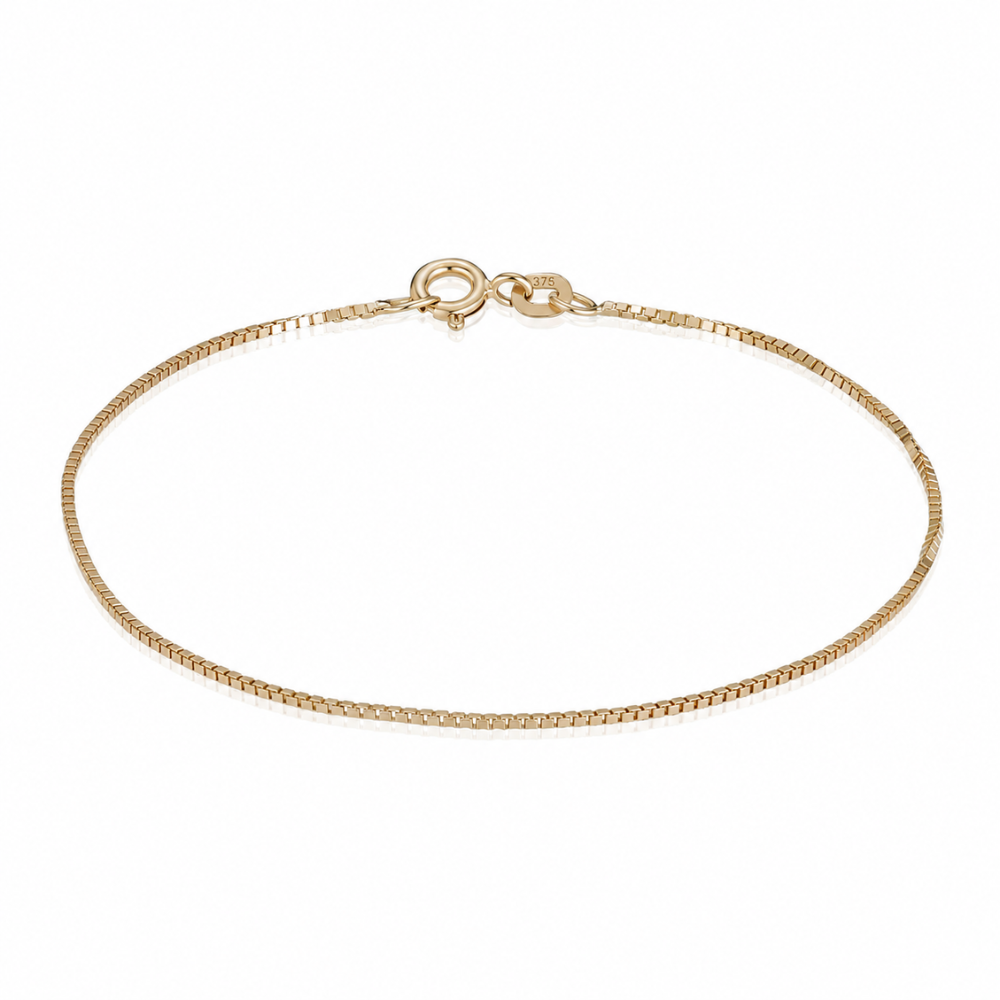 BNH - Venezia 9 karat guld armbånd med fjederrings lås