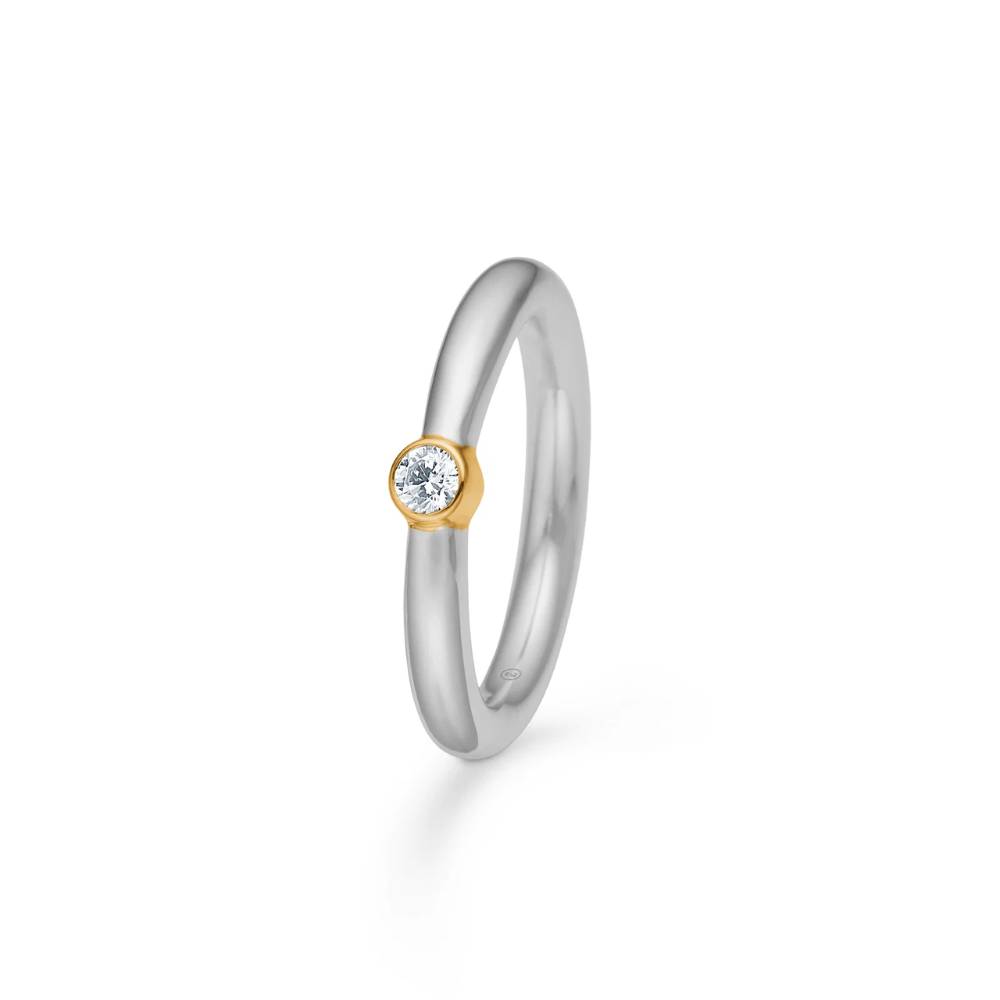Mads Z - Vera Sølv og Guld ring med zirkonia sten - 2147181