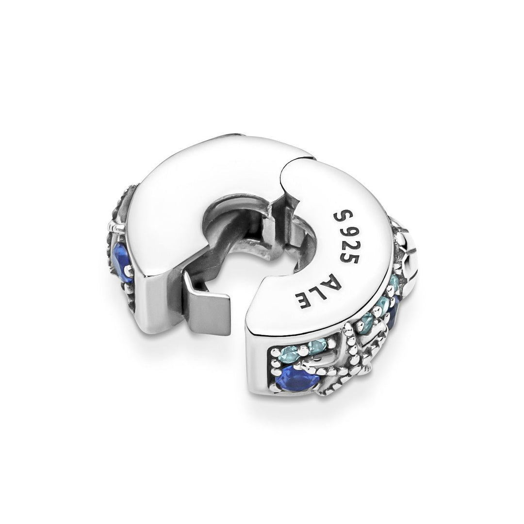 Pandora - Tropis klemme charm med hav blå sten - 791678c01