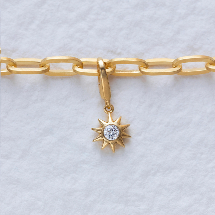 byBiehl - Star Charm i 14 kt guldbelagt med zirkonia - 7-5217a-gp-b