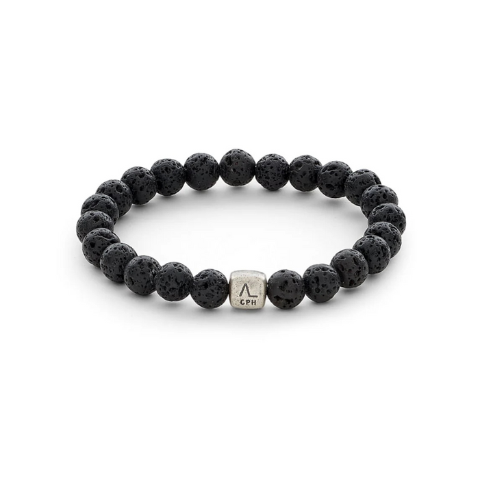 Alexander Lynggaard - Armbånd med sort lava sten, 8mm - c00240