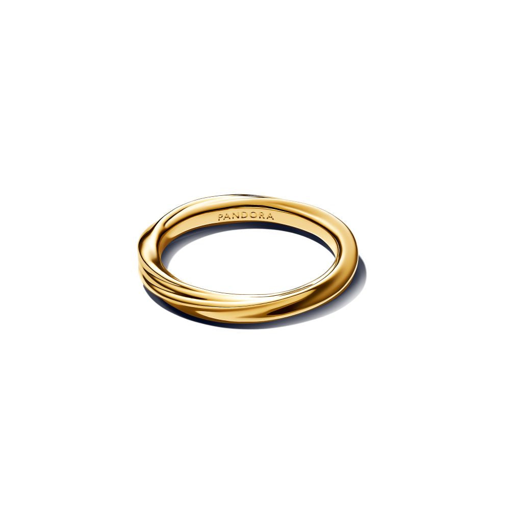 Pandora - Forgyldt fin snoet ring - 163888c00