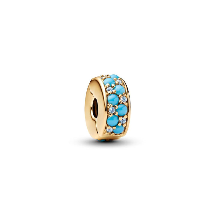 Pandora - Forgyldt klemmeled med turkis sten - 793902co1