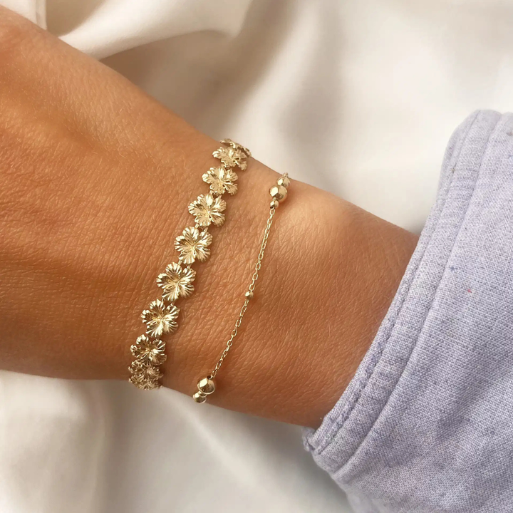 Scrouples - 8 karat guldarmbånd med kugler - 34183a,m