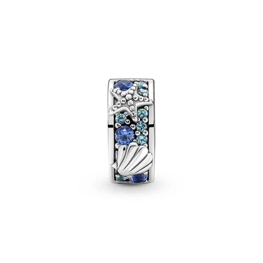 Pandora - Tropis klemme charm med hav blå sten - 791678c01