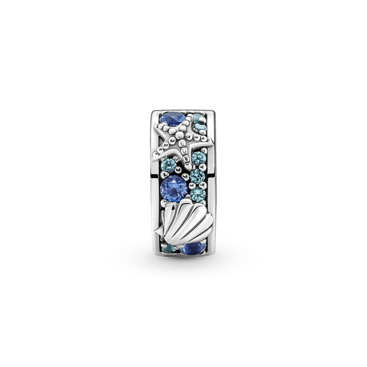Pandora - Tropis klemme charm med hav blå sten - 791678c01