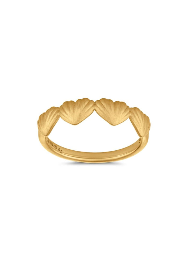 byBiehl - Just Love ring med 4 hjerte i forgyldt sølv - 5-4506-gp