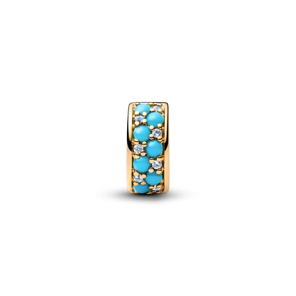 Pandora - Forgyldt klemmeled med turkis sten - 793902co1