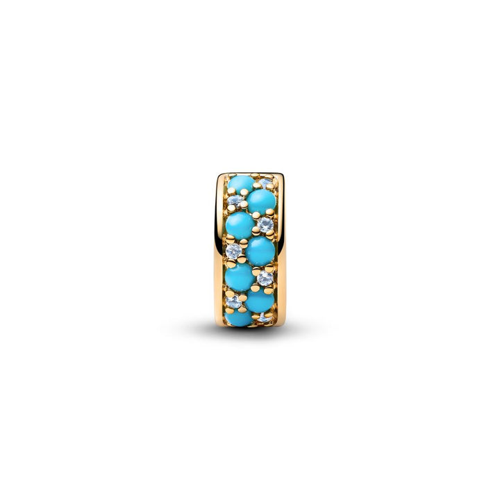 Pandora - Forgyldt klemmeled med turkis sten - 793902co1