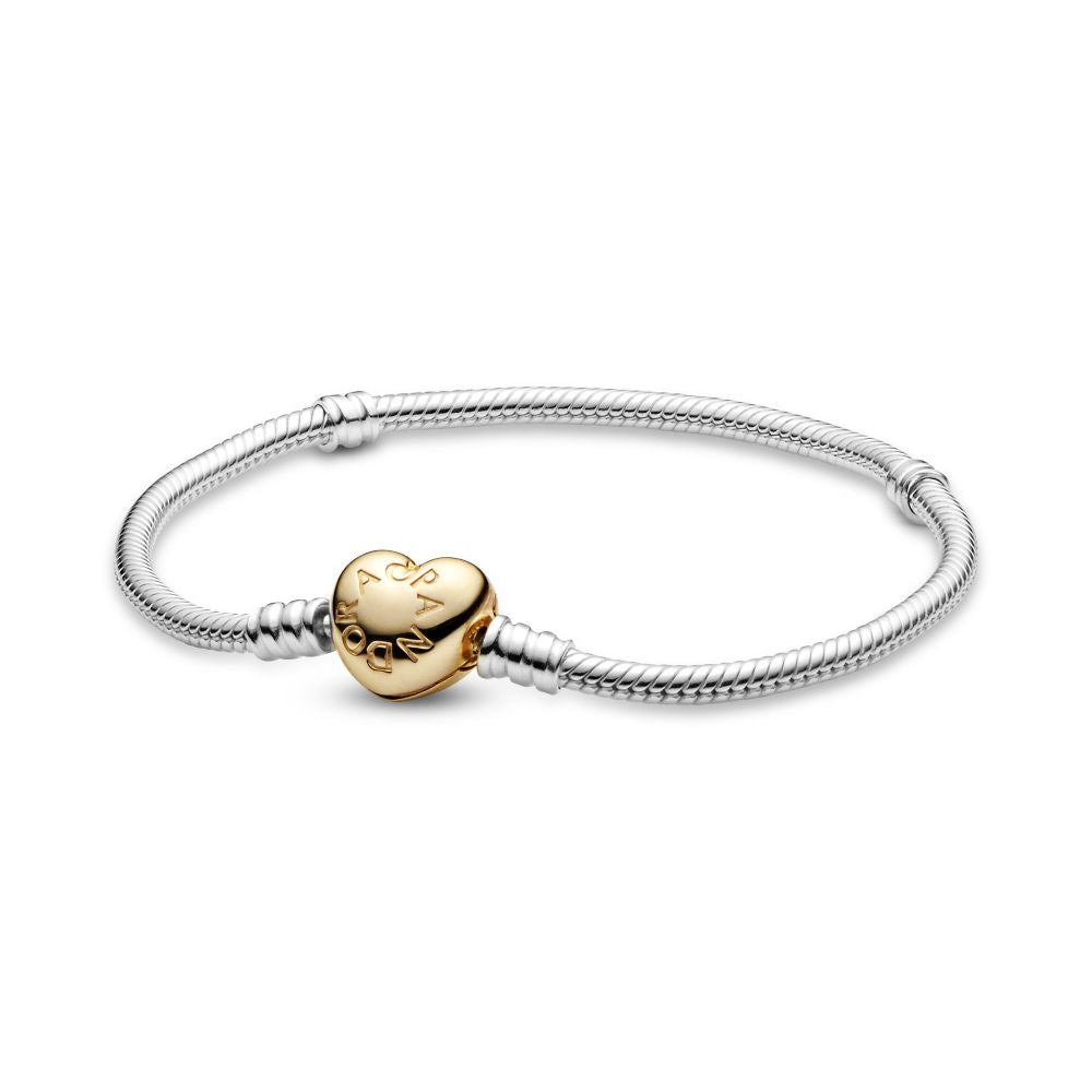 Pandora - Momentes armbånd med forgyldt hjerte lås