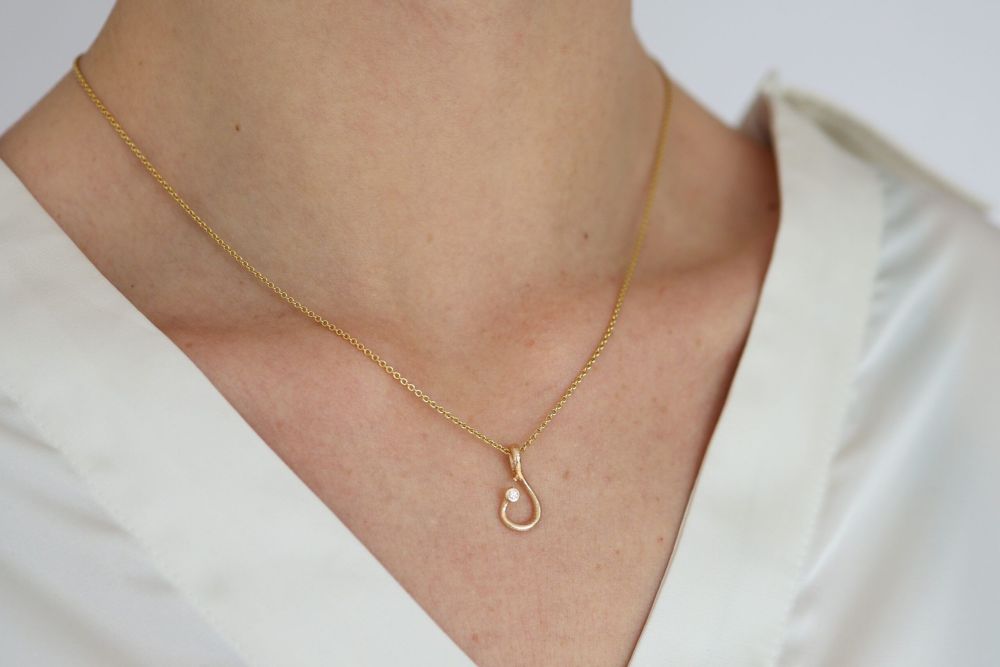 Per Borup - Opheleia 14kt vedhæng med diamant - 1119vx