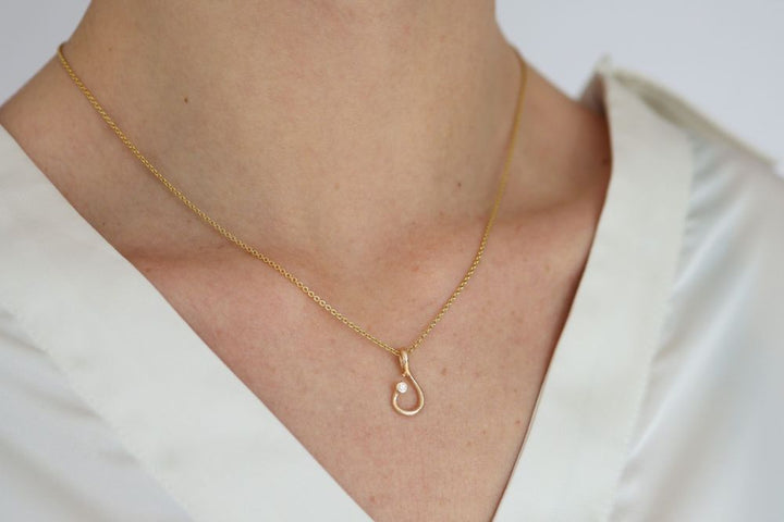 Per Borup - Opheleia 14kt vedhæng med diamant - 1119vx