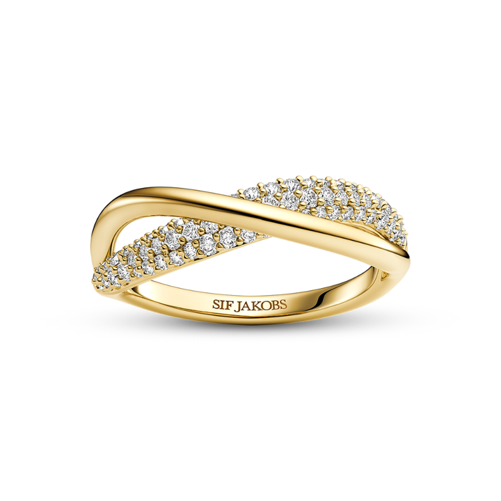 Sif Jakobs - Infinito Due ring i forgyldt med zirkonia - r2871-cz-yg