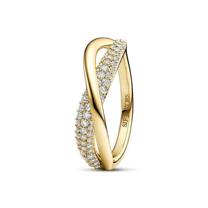Sif Jakobs - Infinito Due ring i forgyldt med zirkonia - r2871-cz-yg