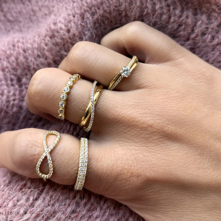 Scrouples - 8 karat guld ring med sten af zirkonia - 715643