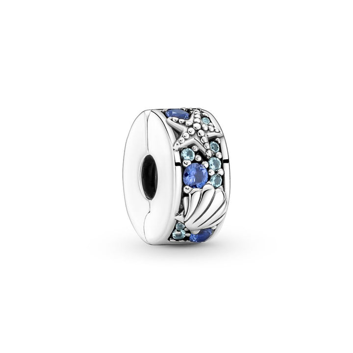 Pandora - Tropis klemme charm med hav blå sten - 791678c01