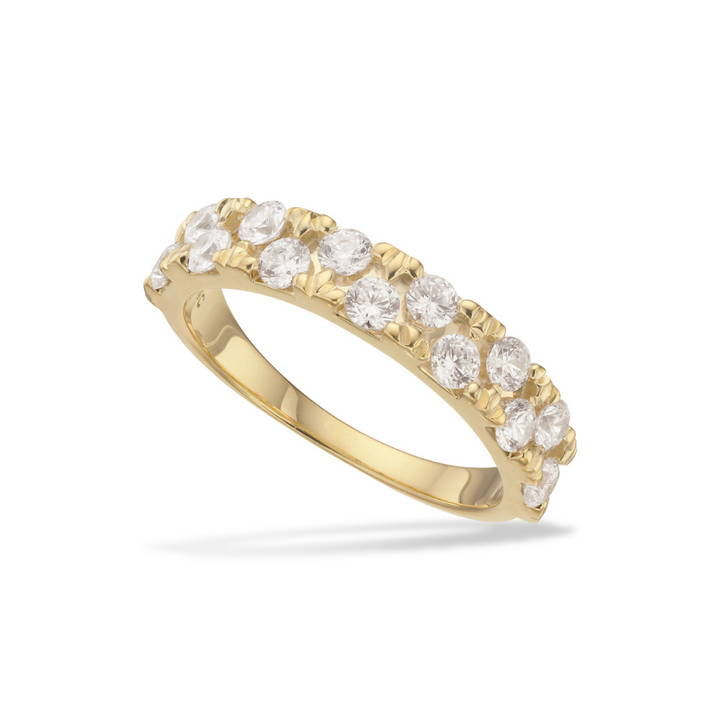 Scrouples - SoHo sten besat guldbelagt sølv ring - 730162