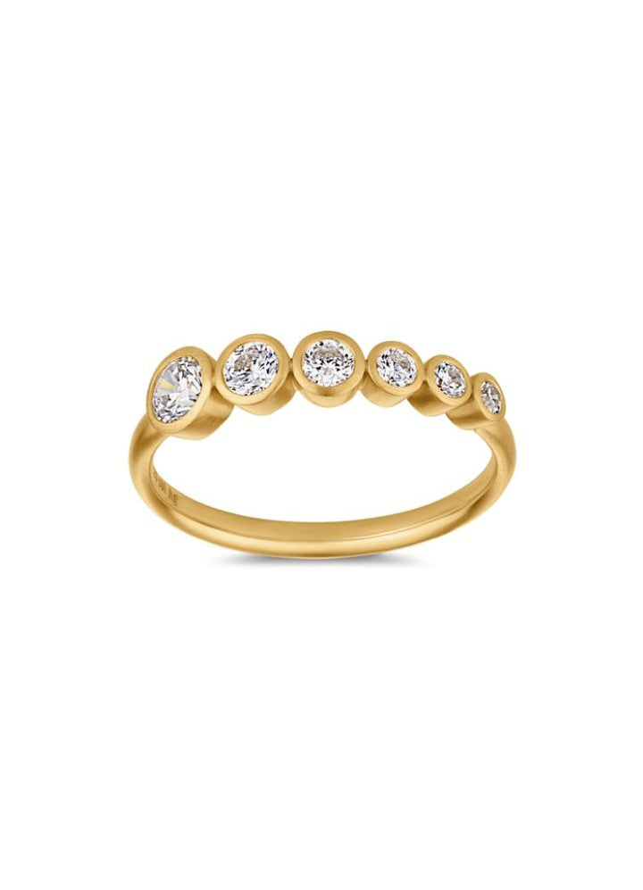 byBiehl - Stardust Flow ring i forgyldt sølv med sten - 5-4608a-gp