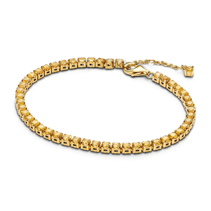 Pandora - Forgyldt tennis armbånd med gule sten - 561469c03