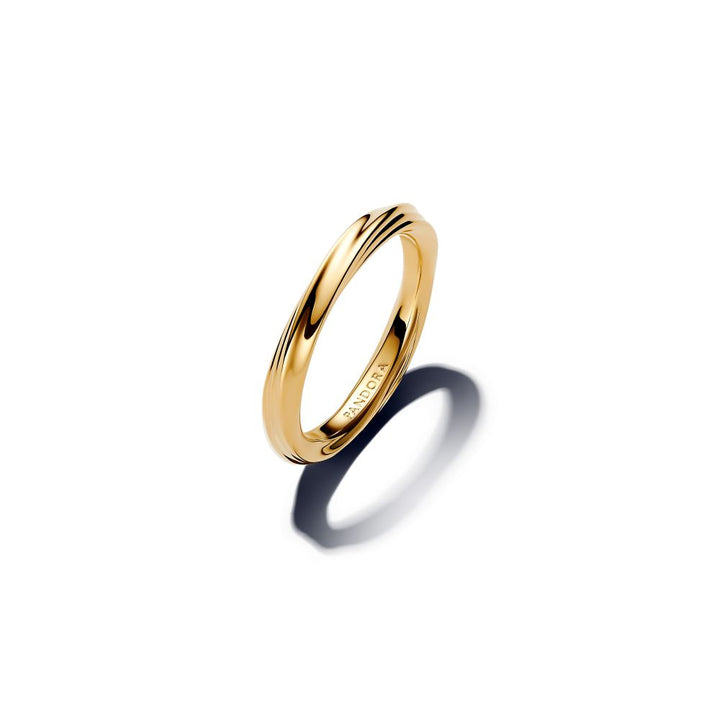 Pandora - Forgyldt fin snoet ring - 163888c00