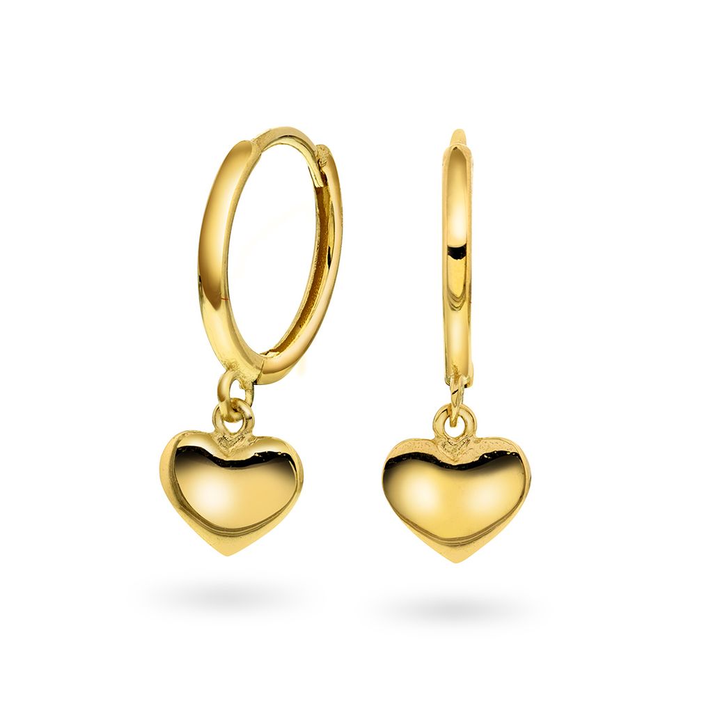 Arne Nordlie - 14kt guld creoeler med små hjerter