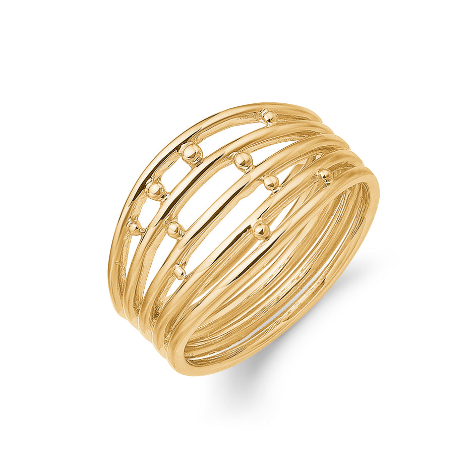 Aagaard - Guld ring med kugle detaljer - 08612529