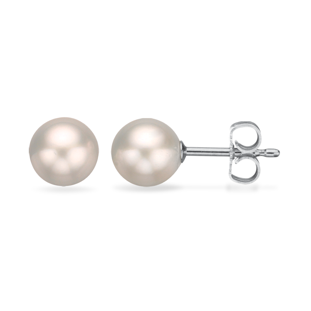 Scrouples - Kultur perle ørestikker i sølv, 7,5mm - 1062