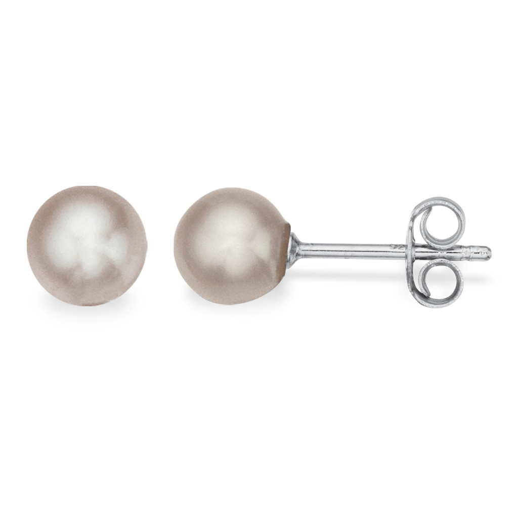 Scrouples - Sølv ørestikker med perle, 8,5mm - 110622