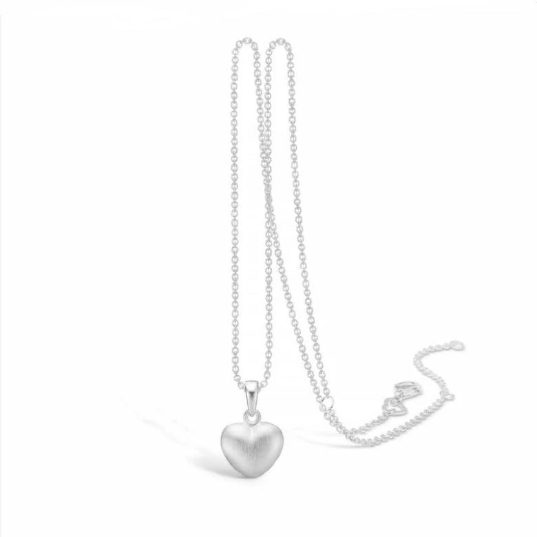 Blossom Copenhagen - Mat sølv hjerte med halskæde - 11301505-45