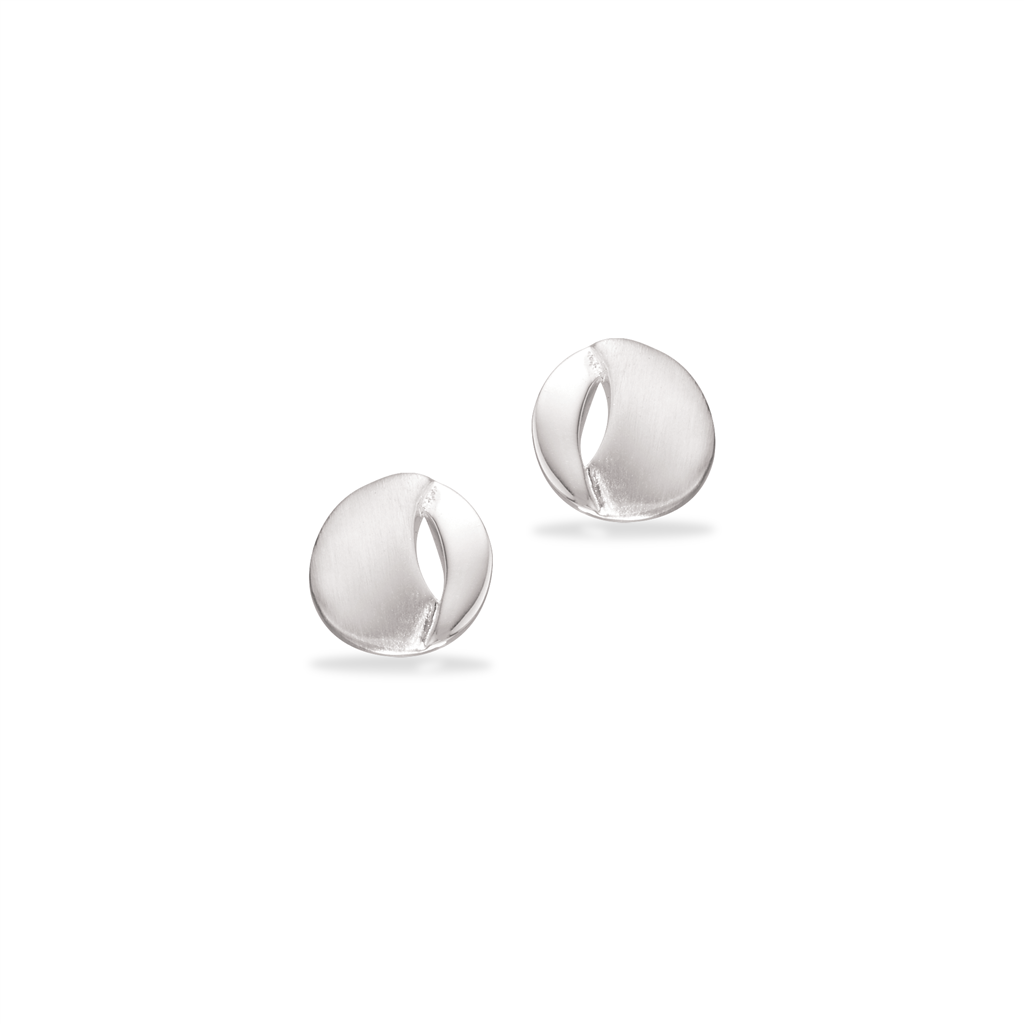 Scrouples - Sølv øreringe med mat og blank overflade - 158792