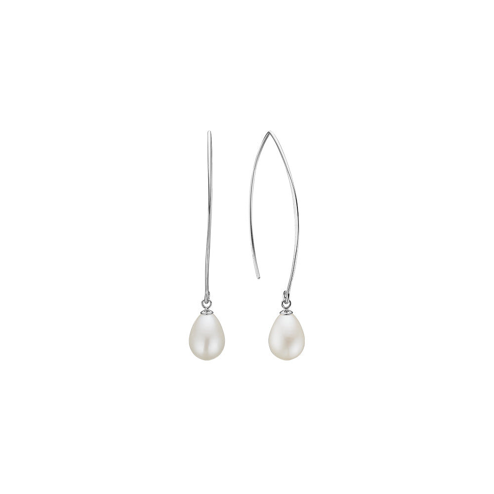 Aagaard - Sølv bøjle øreringe med perler - 1670-s-s29